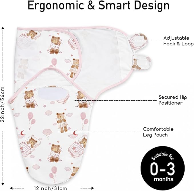GLLQUEN BABY Swaddles for Newborns 0-3 Months, Adjustable & Easy Fastener | - Image 5