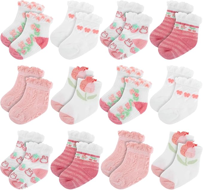 Toulite 12 Pairs Preemie Ankle Socks by Toulite