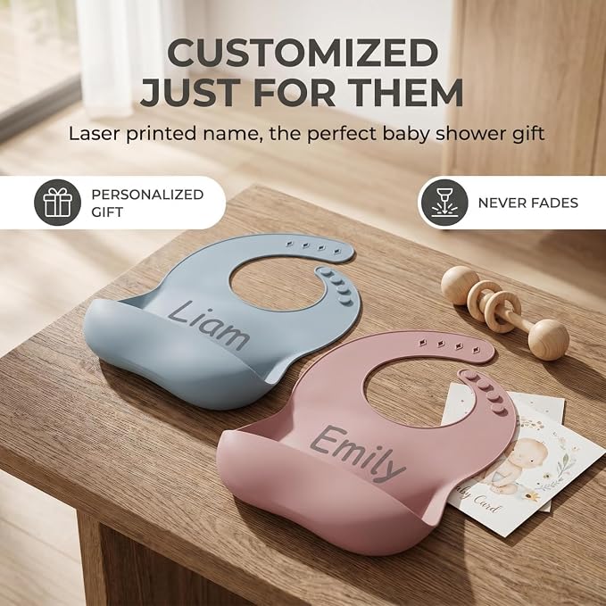 norinori Personalized Silicone Baby Bibs - Image 2