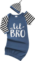 AMAWMW Newborn Baby Girl Little Sister Sleeper Gown Stripe Long Sleeve by AMAWMW