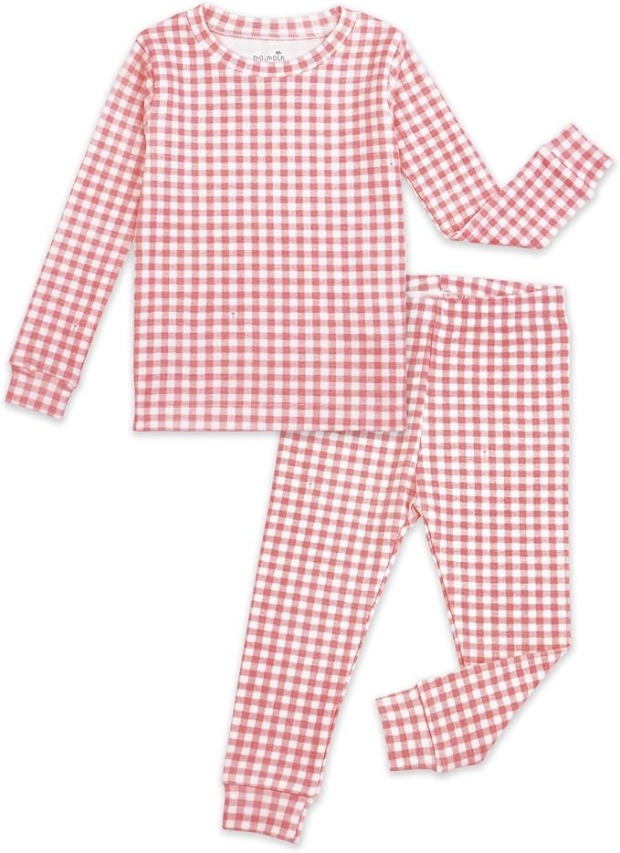 moimoln Cotton Modal Baby Toddler Pajamas Check Solid Leopard 6M-8Y by moimoln
