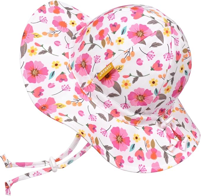Baby Girl Sun Hat with UPF 50+ Outdoor Adjustable Toddler Beach Hat with Wide by DANMY