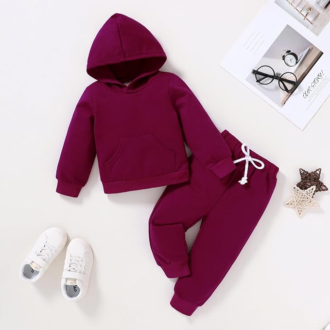 Happy Town Baby Fall Outfits for Girl Boy Long Sleeve Hoodie Top and Long - Image 2