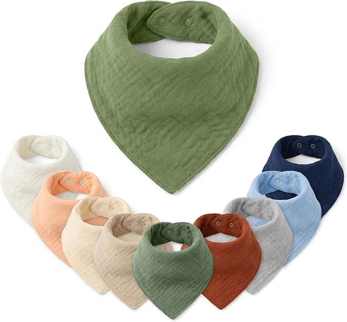 Mère & Moi Muslin Baby Bandana Bibs – 100% Cotton, Soft & Absorbent Drool & by M%C3%A8reMoi