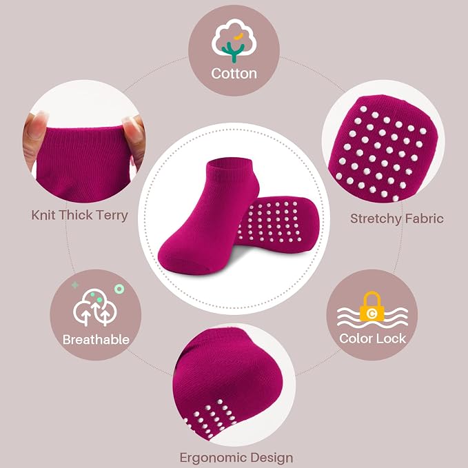 Baby Non-Slip Ankle Socks 12 Pack Soft Cotton - Image 4