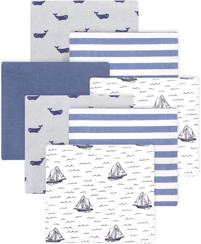 Little Treasure Hudson Baby Cotton Poly Flannel Receiving Blankets Multipack by HudsonBaby
