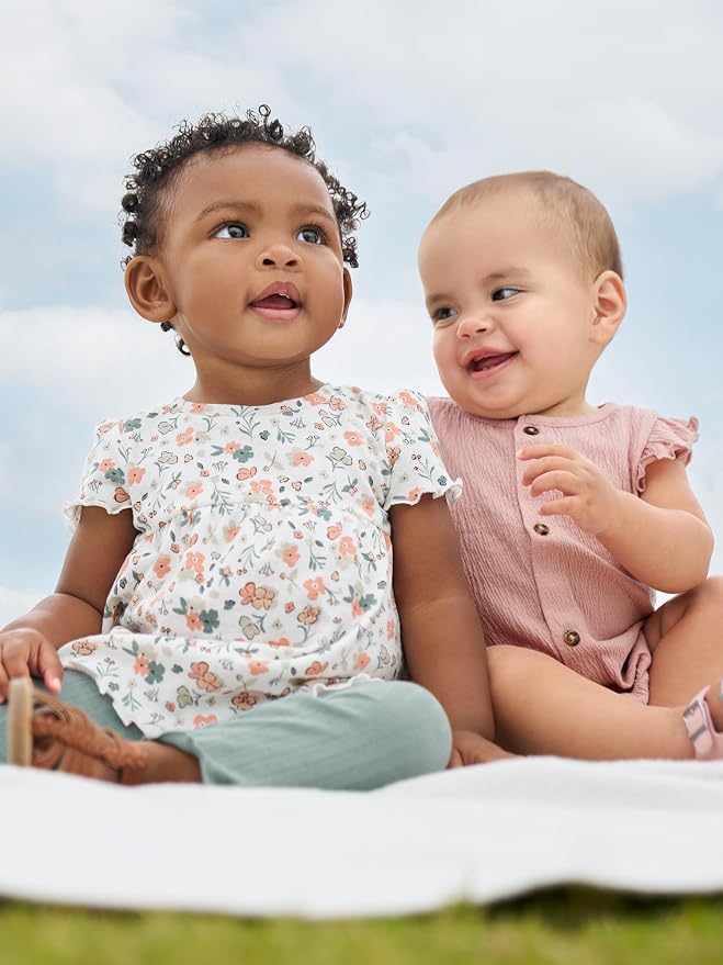 Simple Joys by Carter's Baby Girls' 2-pack Sleeveless Rompers - Image 6