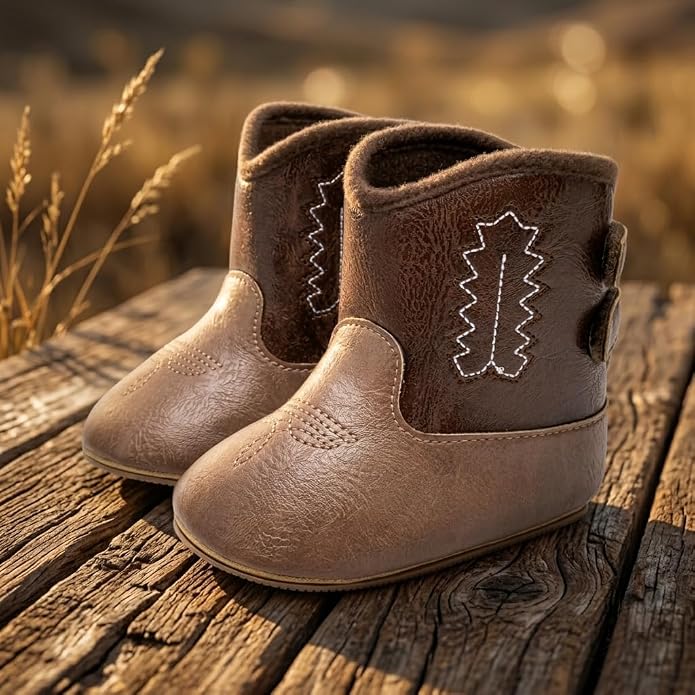 Meckior Baby Girls Cowboy Tassel Boots Side Zipper Moccasins Soft Bottom - Image 4