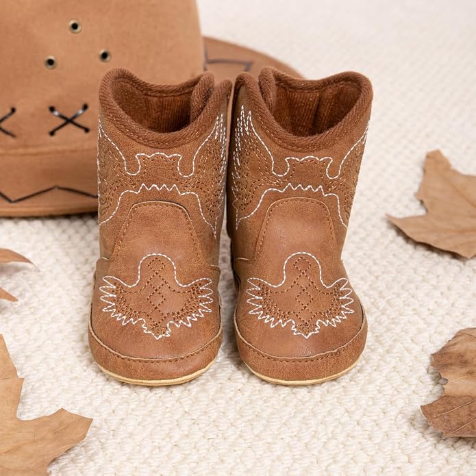 HsdsBebe Baby Boys Girls Western Cowboy Boots Infant Moccasins High Top Booties - Image 3