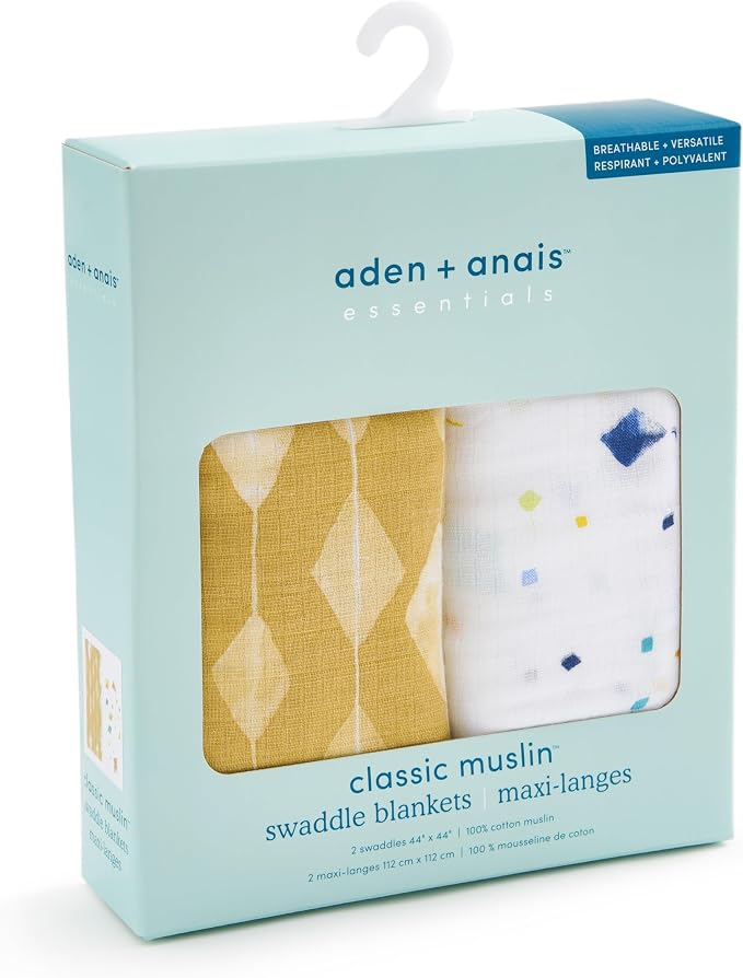 aden + anais Essentials Cotton Muslin Swaddles, Breathable Baby Blanket - Image 4