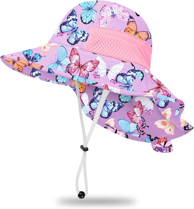 Toddler Baby Sun Hat Kids Summer Beach Essentials Adjustable Beach Hats by HONGTEYA