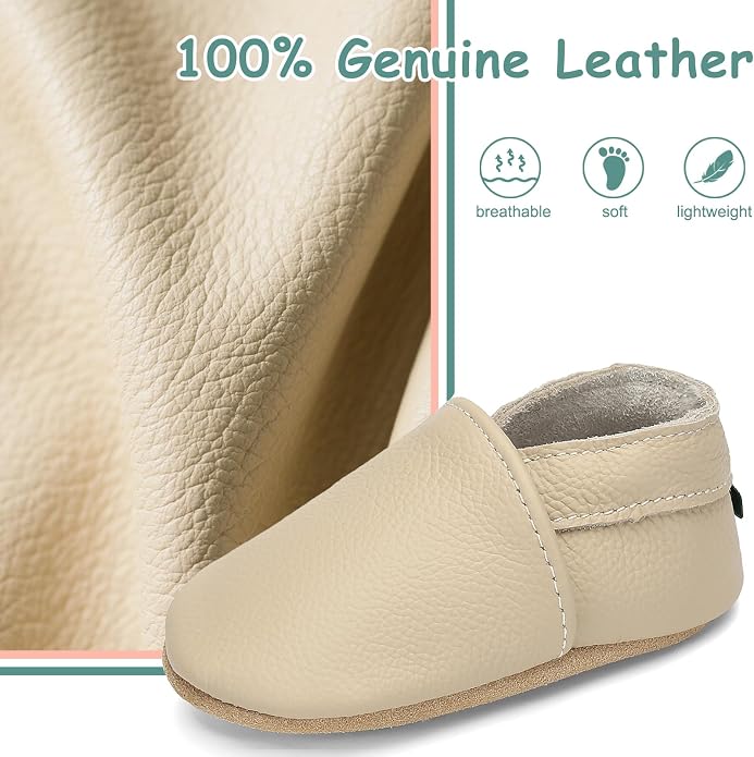 Genuine Leather Baby Booties Soft Sole Toddler Walking Shoes - Image 3