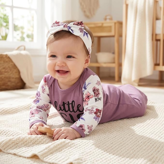 AMAWMW Newborn Baby Girl Little Sister Sleeper Gown Stripe Long Sleeve - Image 3