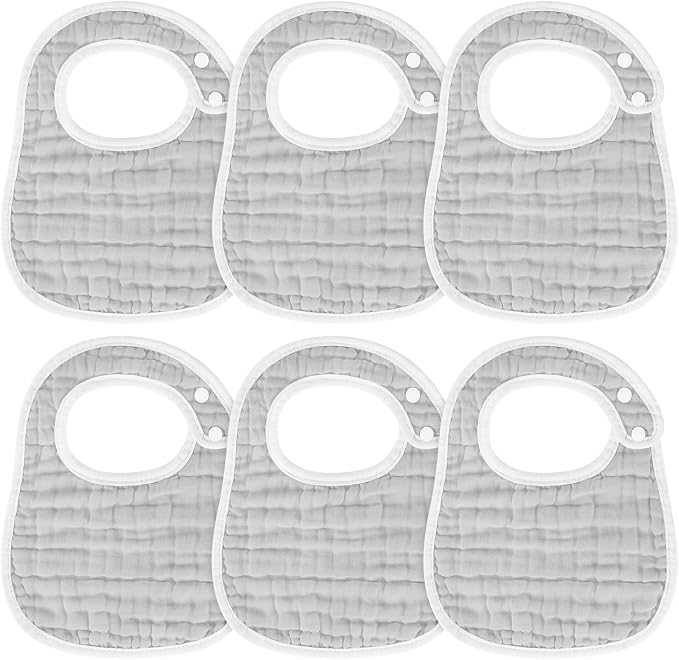 Accmor Muslin Baby Bibs, 6 Pack Soft Cotton Baby Bandana Drool Bibs by Accmor