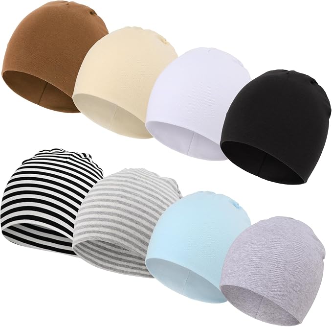 DRESHOW BQUBO 8 Pack Baby Newborn Hats Infant Toddler Kid Hats Soft Nursery by DRESHOW