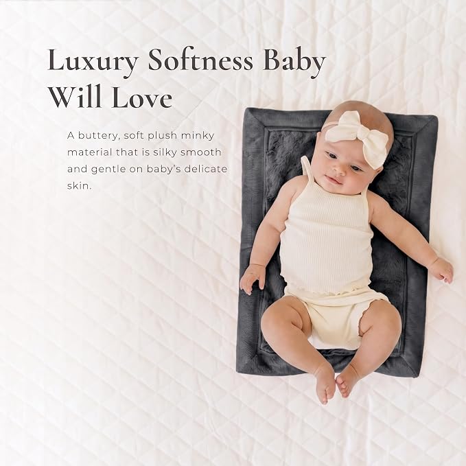 Saranoni Security Blanket Soft Infant Baby Blanket Charcoal Mini 15x20 | Luxury - Image 3