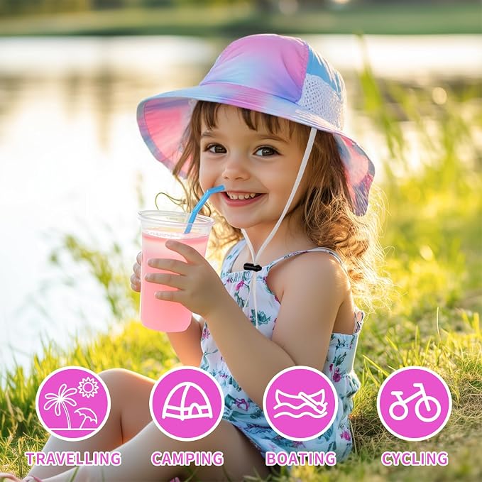 Toddler Baby Sun Hat Kids Summer Beach Essentials Adjustable Beach Hats - Image 3