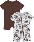 Jimonda Baby Rompers Cotton Boys Girls Short Sleeve Sleepers Pajamas Pjs | Two by JimondaBaby