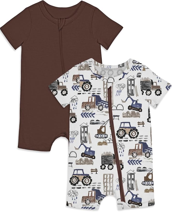 Jimonda Baby Rompers Cotton Boys Girls Short Sleeve Sleepers Pajamas Pjs | Two by JimondaBaby