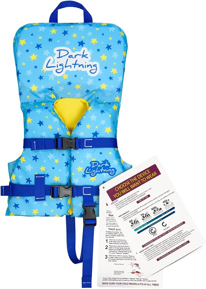 Dark Lightning USCG Approved Infant Life Jacket 0-30 lbs, Toddler Swim Vest and by DarkLightning