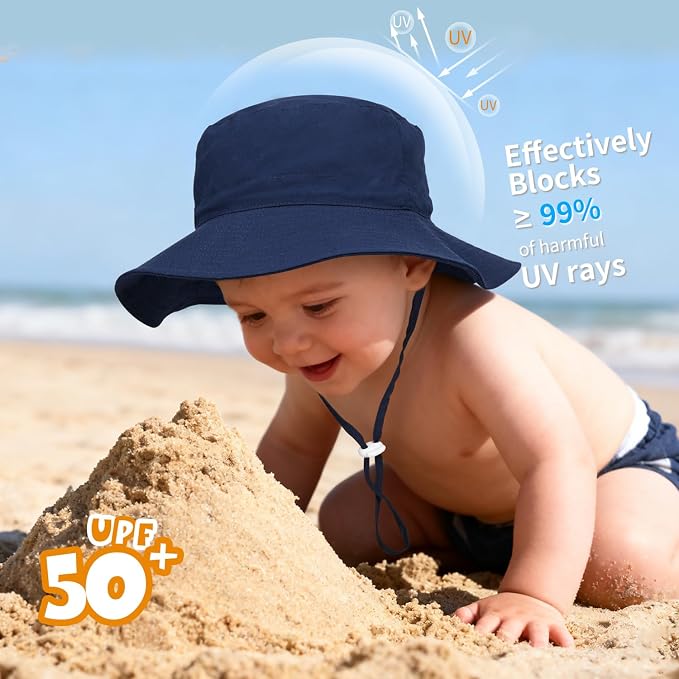 Baby Toddler Sun Hat, Boys Girls Adjustable Bucket Hat - Image 2