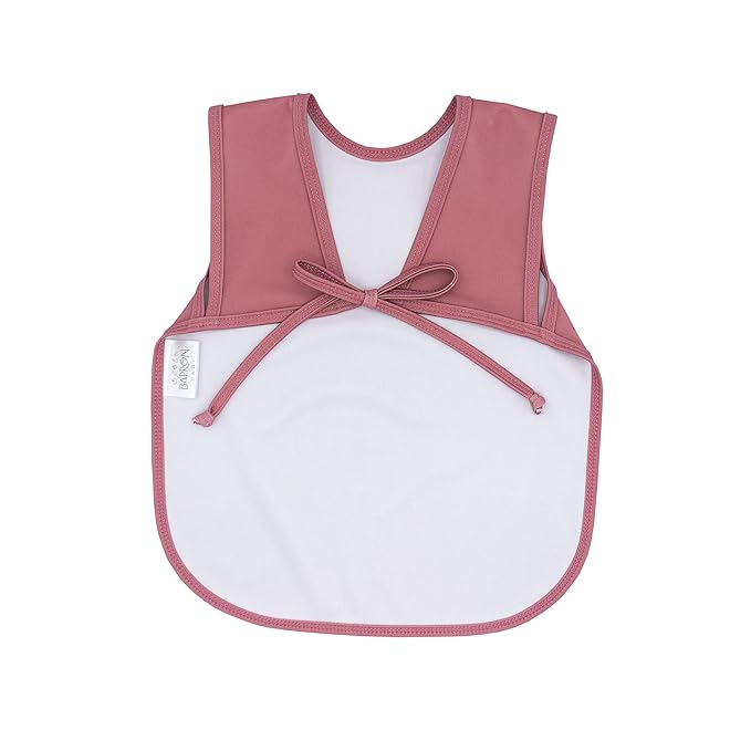 BapronBaby Minimalist Blush Bapron - No Neck Tie Safer Bib for Baby & Toddler - Soft Waterproof Stain Resistant - Machine Washable - Sz Baby/Toddler 6m-3T