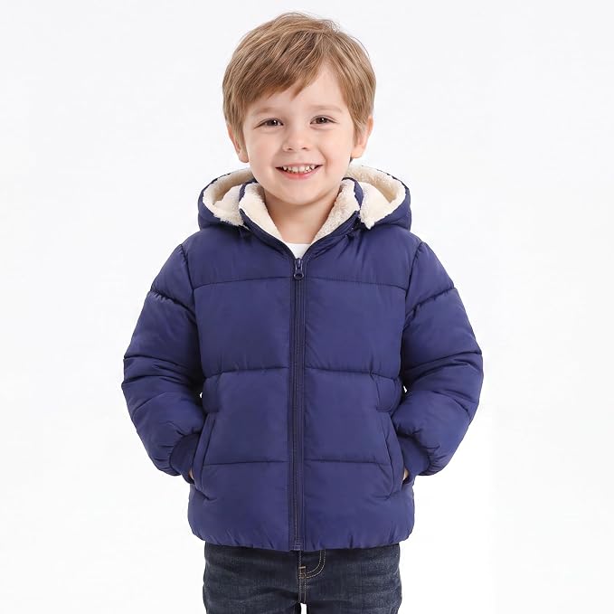 Baby Winter Coats Toddler Hooded Jackets Cotton Warm Lined Puffer Outerwear - Image 2