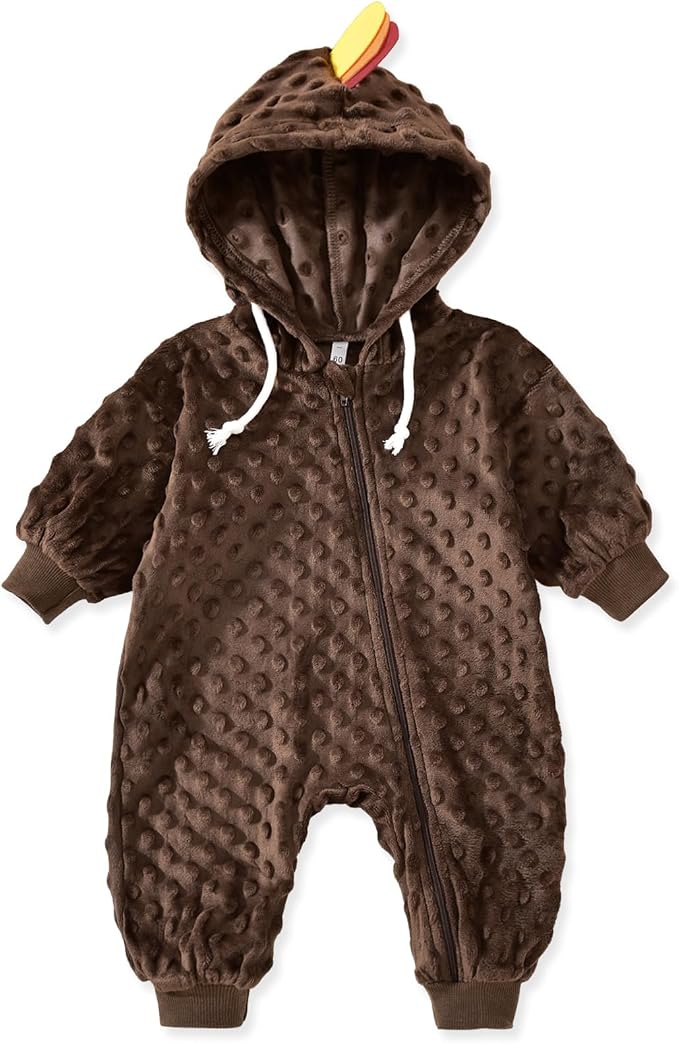 Unutiylo Unisex Baby Boys Girls Long Sleeve Infant Baby Zipper Hooded Jumpsuits by Unutiylo
