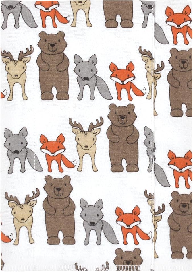 Luvable Friends Hudson Baby Flannel Burp Cloths 7pk, Woodland Bloom - Image 2