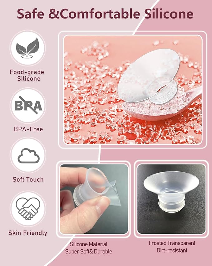 Flange Insert 4PCS 21mm Compatible with Momcozy M9/M6/M5/S12 Pro/V1 Pro/V2 pro, Spectra/Medela/Elvie/NCVI/TSRETE/eufy/Lansinoh/Paruu/MomMed Breast Pump 24mm Shields/Flanges (4pcs-21mm)