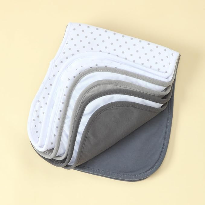 Baby Burp Cloths 8-Pack, Waterproof Burping Cloths, 4-Layer Super Absorbent & - Image 9