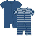 Jimonda Baby Romper Short Sleeve 2-Way Zipper Pajamas Cotton | 2-Pack, One Piece by JimondaBaby