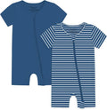 Jimonda Baby Romper Short Sleeve 2-Way Zipper Pajamas Cotton | 2-Pack, One Piece by JimondaBaby