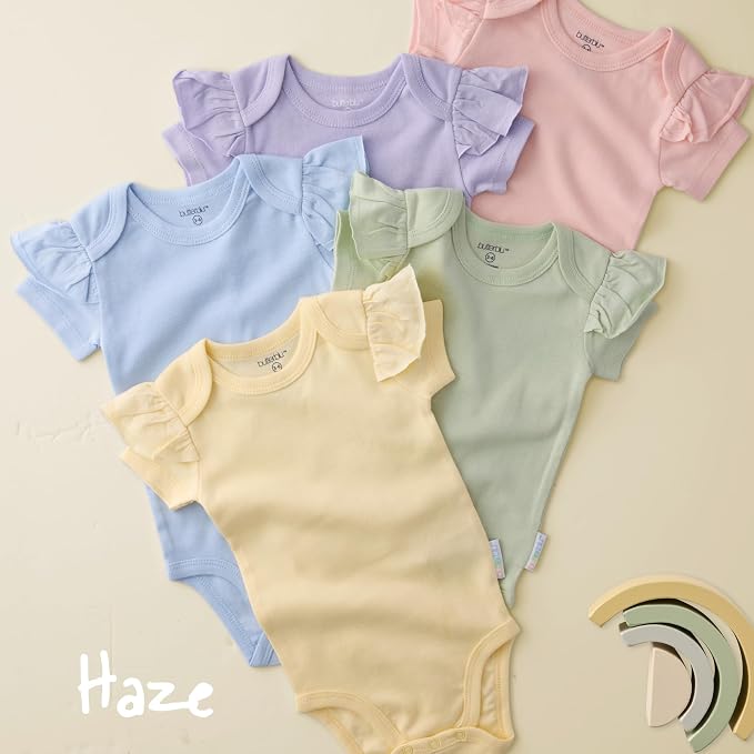 Butterblu Rory 10-Pack Short Sleeve Ruffle Bodysuits 100% Cotton | GOTS - Image 4
