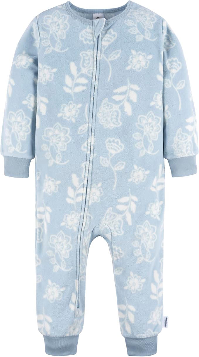 Gerber Baby & Toddler Girls Loose Fit Fleece Footless Pajamas 3-Pack - Image 10