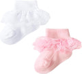 Methee ​Baby Girls Ruffle Socks, Infant Girls Double Lace Frilly Socks Newborn by Methee