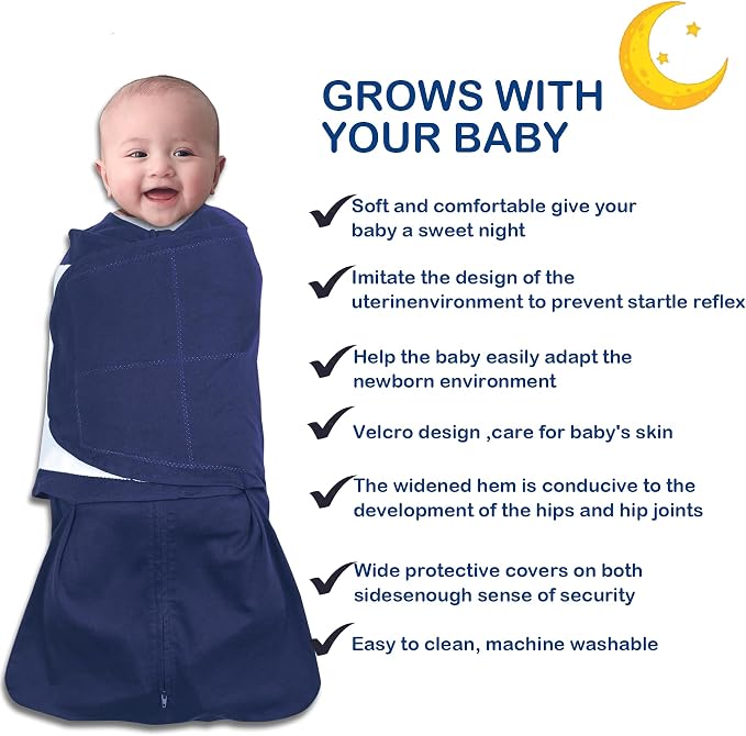 Baby Sleep Sack Swaddle 2 Pack, 3-Way Adjustable, Organic Cotton | Swaddles 3-6 - Image 3