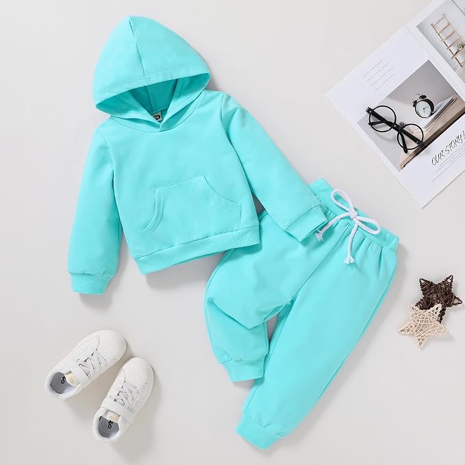 Happy Town Baby Fall Outfits for Girl Boy Long Sleeve Hoodie Top and Long - Image 2