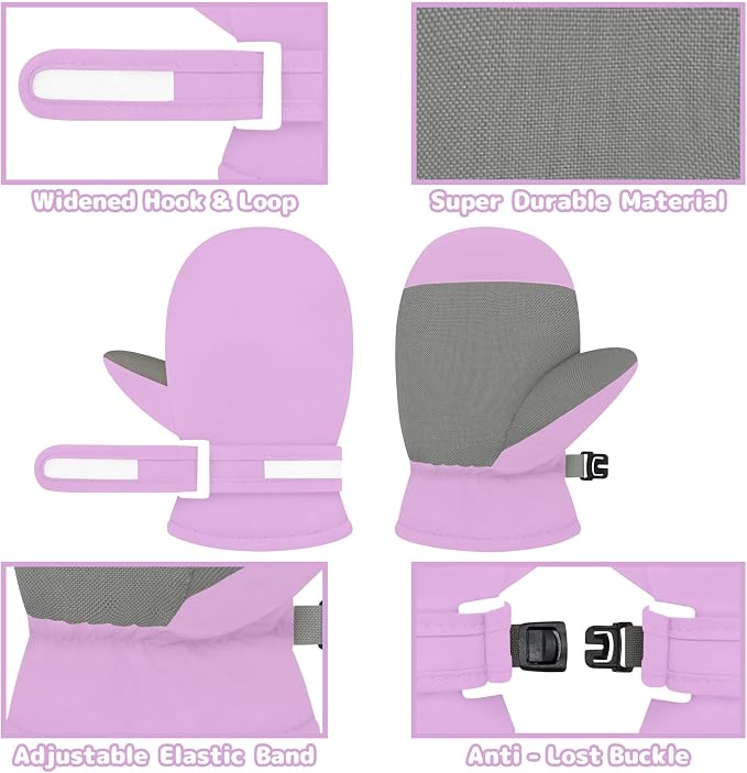 Olreco Baby Toddler Mittens Waterproof Infant Baby Winter Mittens Toddler Snow - Image 2