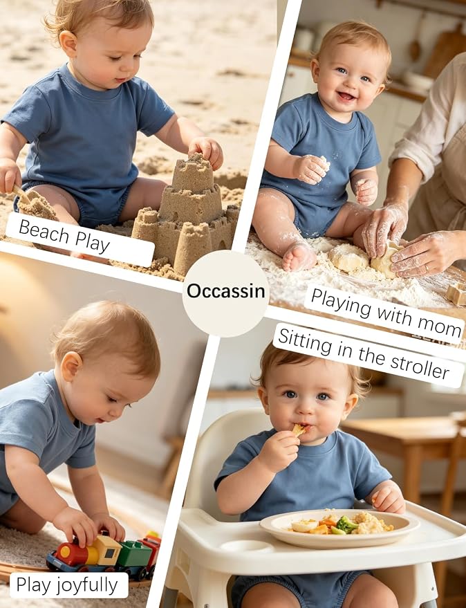Baby Bubble Onesie Romper 100% Organic Cotton Clothes Short Sleeve Summer Solid - Image 7