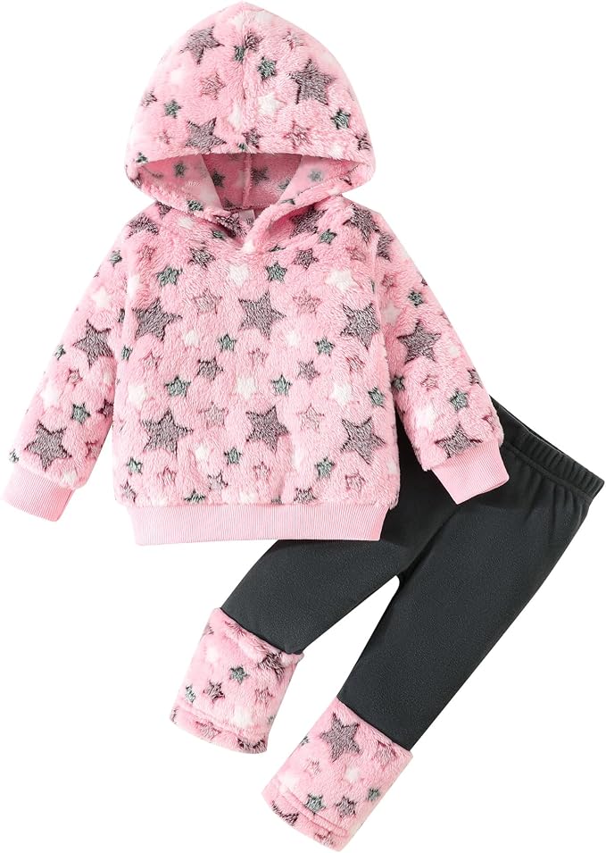 Jecson Toddler Girl Clothes Baby Girl Fleece Hoodie Outfits Thick Thermal by WarmthLoveinStitches