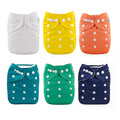 ALVABABY 6 Pack Cloth Diaper with 12 Inserts One Size Adjustable Washable Reusable Diaper Cover for Baby Girls and Boys
