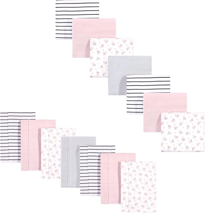 Hudson Baby Unisex Baby Cotton Flannel Burp Cloths and Receiving Blankets by HudsonBaby
