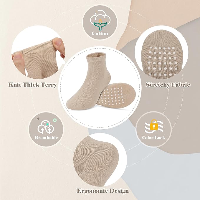 Baby Non-Slip Ankle Socks 12 Pack Soft Cotton - Image 7
