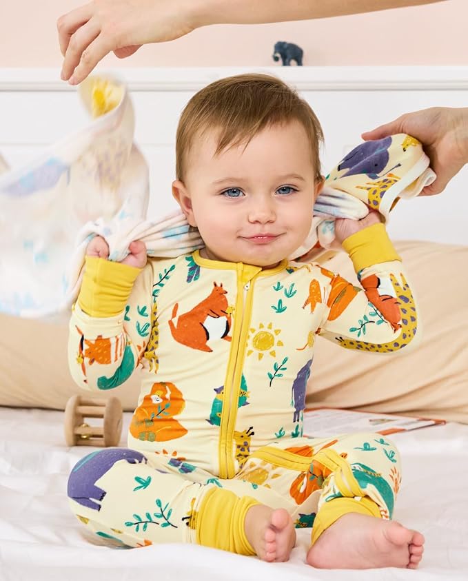 babee Reshinee Bamboo Viscose Baby Footie Pajama, Zipper Sleeper Boys Girls - Image 2