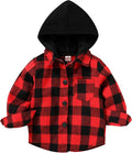 YOUNGER STAR Toddler Kids Boys Girls Flannel Hooded Plaid Shirt Button Baby Red by YOUNGER+STAR