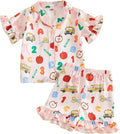 Kuriozud Toddler Baby Girl Pajamas Set Summer Floral Short Sleeve Button Down by Kuriozud