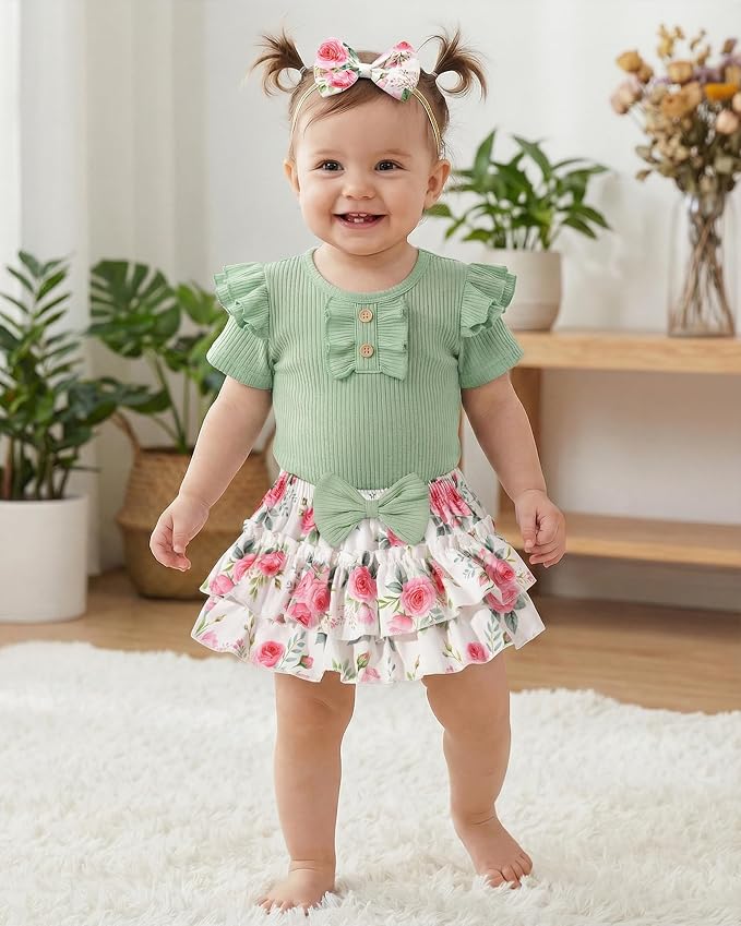 HONGTEYA Baby Girl Clothes Set Newborn Infant Summer Outfits - Image 4