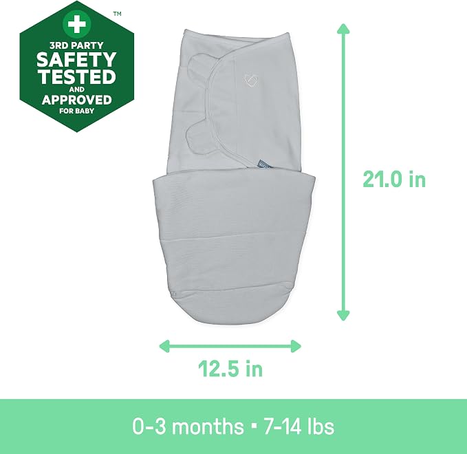 SwaddleMe by Ingenuity All Season Baby Swaddle, 2 Quick Flip Layers to Change - Image 5