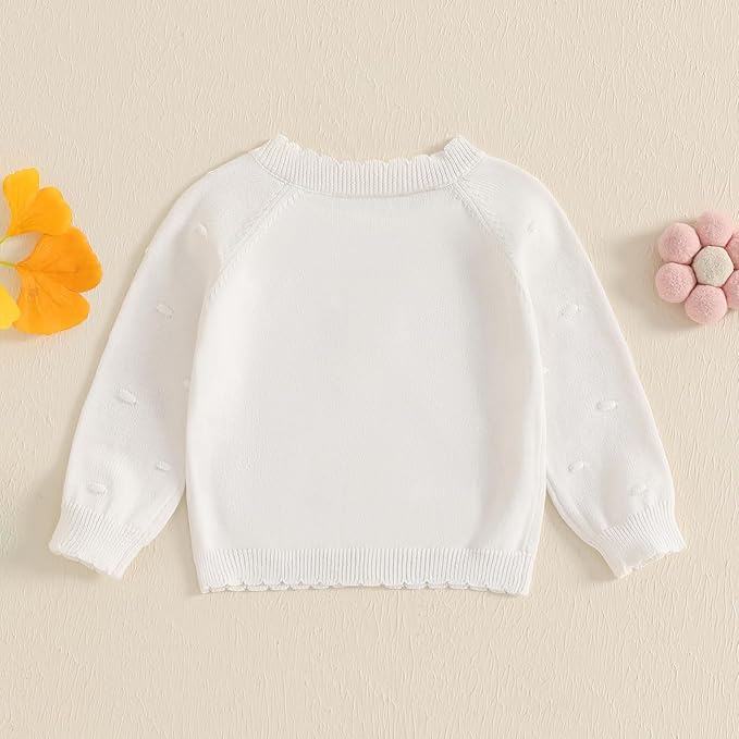 BULINGNA Toddler Baby Girl Cardigan Sweater Long Sleeve Button Down Knit - Image 4